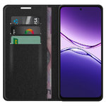 Leather Wallet Case & Card Holder Pouch for Oppo A5 4G - Black