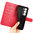 Leather Wallet Case & Card Holder Pouch for Oppo A5 4G - Red
