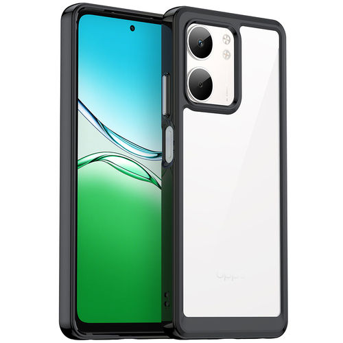 Hybrid Acrylic Tough Shockproof Case for Oppo A5x 4G - Black (Frame)
