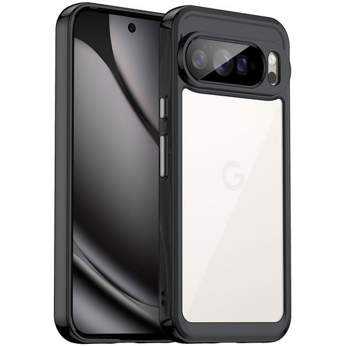 Hybrid Acrylic Tough Shockproof Case for Google Pixel 10 Pro XL - Black (Frame)