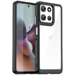 Hybrid Acrylic Tough Shockproof Case for Motorola Moto G56 - Black (Frame)