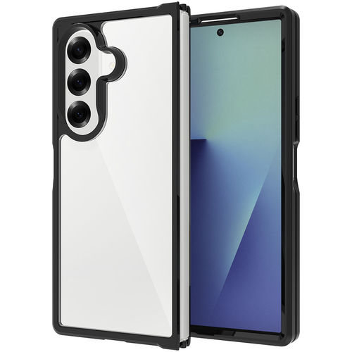 Hybrid Acrylic Tough Shockproof Case for Samsung Galaxy Z Fold7 - Black (Frame)