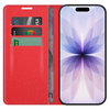 Leather Wallet Case & Card Holder Pouch for Apple iPhone 17 - Red