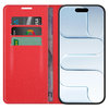 Leather Wallet Case & Card Holder Pouch for Apple iPhone Air - Red