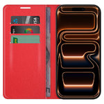 Leather Wallet Case & Card Holder Pouch for Apple iPhone 17 Pro - Red