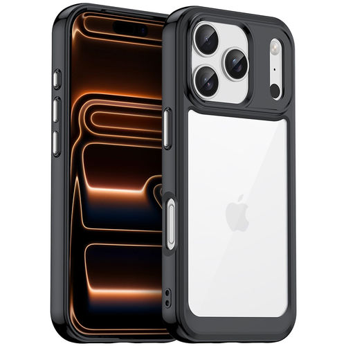 Hybrid Acrylic Tough Shockproof Case for Apple iPhone 17 Pro - Black (Frame)