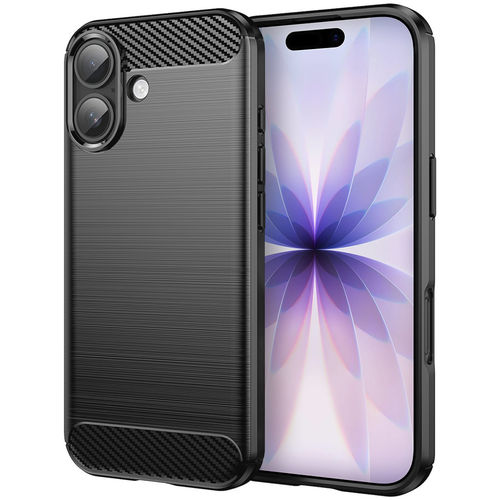 Flexi Slim Carbon Fibre Case for Apple iPhone 17 - Brushed Black