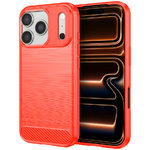 Flexi Slim Carbon Fibre Case for Apple iPhone 17 Pro - Brushed Red