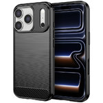 Flexi Slim Carbon Fibre Case for Apple iPhone 17 Pro Max - Brushed Black