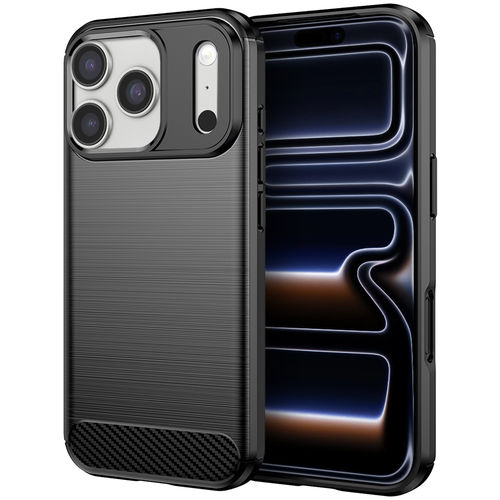Flexi Slim Carbon Fibre Case for Apple iPhone 17 Pro Max - Brushed Black