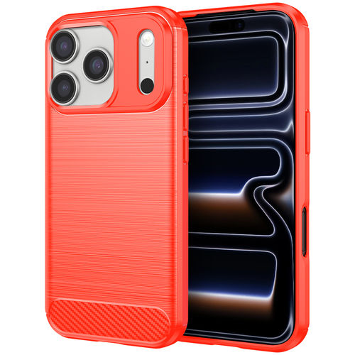 Flexi Slim Carbon Fibre Case for Apple iPhone 17 Pro Max - Brushed Red