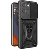 Heavy Duty Shockproof Case / Slide Camera Cover for Motorola Moto G86 Power - Black