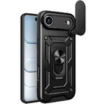 Heavy Duty Shockproof Case / Slide Camera Cover for Apple iPhone Air - Black