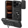 Heavy Duty Shockproof Case / Slide Camera Cover for Apple iPhone 17 Pro - Black
