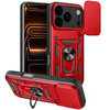 Heavy Duty Shockproof Case / Slide Camera Cover for Apple iPhone 17 Pro - Red