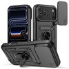 Heavy Duty Shockproof Case / Slide Camera Cover for Apple iPhone 17 Pro Max - Black