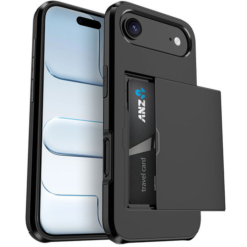 Tough Armour Slide Case & Card Holder for Apple iPhone Air - Black