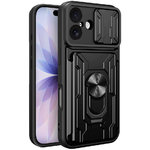 Dual Armour Slide Case / Card Slot Holder / Camera Cover for Apple iPhone 17 - Black