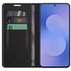 Leather Wallet Case & Card Holder Pouch for Samsung Galaxy S25 FE - Black
