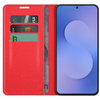 Leather Wallet Case & Card Holder Pouch for Samsung Galaxy S25 FE - Red