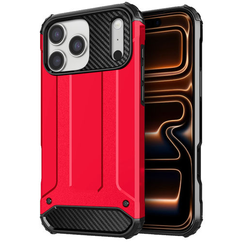Military Defender Tough Shockproof Case for Apple iPhone 17 Pro - Red