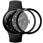(2-Pack) 3D Curved Screen Protector for Google Pixel Watch 4 (45mm) - Black (Frame)