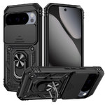 Heavy Duty Shockproof Case / Slide Camera Cover for Google Pixel 10 Pro XL - Black