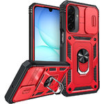 Heavy Duty Shockproof Case / Slide Camera Cover for Samsung Galaxy A17 5G / 4G - Red