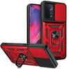 Heavy Duty Shockproof Case / Slide Camera Cover for Oppo A54 5G / A74 5G - Red