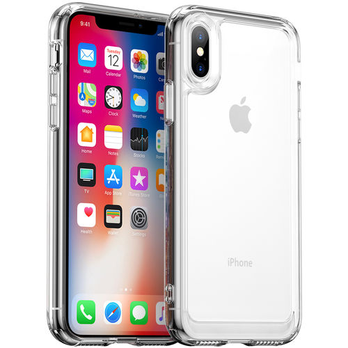 Hybrid Acrylic Tough Shockproof Case for Apple iPhone X / Xs - Clear (Frame)
