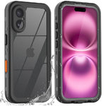 RedPepper Extreme Waterproof Case for Apple iPhone 16 - Black (Clear)