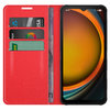 Leather Wallet Case & Card Holder Pouch for Samsung Galaxy XCover7 Pro - Red