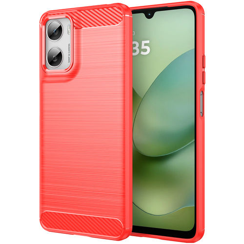 Flexi Slim Carbon Fibre Case for Motorola Moto G06 - Brushed Red