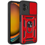 Heavy Duty Shockproof Case / Slide Camera Cover for Samsung Galaxy XCover7 Pro - Red