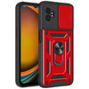 Heavy Duty Shockproof Case / Slide Camera Cover for Samsung Galaxy XCover7 Pro - Red