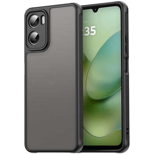 Hybrid Shield Tough Shockproof Case for Motorola Moto G06 - Black (Frame)