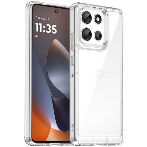 Hybrid Acrylic Tough Shockproof Case for Motorola Moto G86 Power - Clear (Frame)