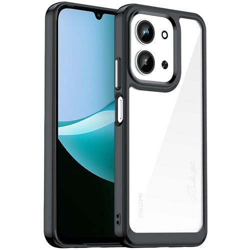 Hybrid Acrylic Tough Shockproof Case for Xiaomi Redmi 15C - Black (Frame)