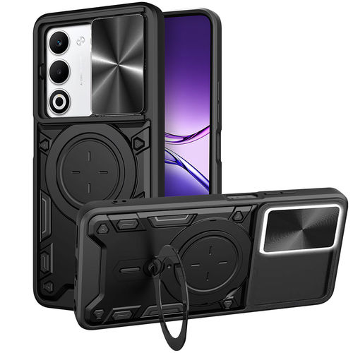 Heavy Duty Shockproof Case / Slide Camera Cover for Oppo A5 4G / 5G - Black