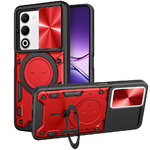 Heavy Duty Shockproof Case / Slide Camera Cover for Oppo A5 4G / 5G - Red