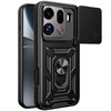 Heavy Duty Shockproof Case / Slide Camera Cover for Oppo Find X9 Pro - Black