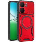 Slim Armour Shockproof Case / MagSafe Finger Ring Holder for Oppo A5x 4G - Red