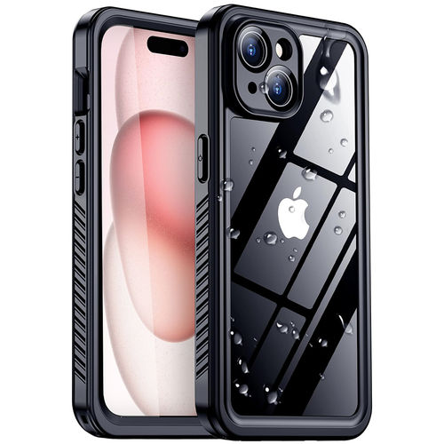 RedPepper Extreme Waterproof Case for Apple iPhone 15 - Black (Clear)
