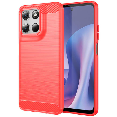 Flexi Slim Carbon Fibre Case for Motorola Moto G57 - Brushed Red
