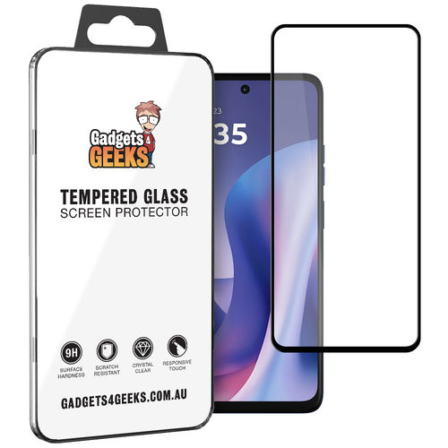 Full Coverage Tempered Glass Screen Protector for Motorola Moto G57 - Black