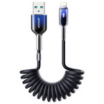 Joyroom (3A) Lightning to USB Retractable Coiled Charging Cable (1.5m) for iPhone / iPad