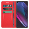 Leather Wallet Case & Card Holder Pouch for Oppo Find X3 Neo - Red