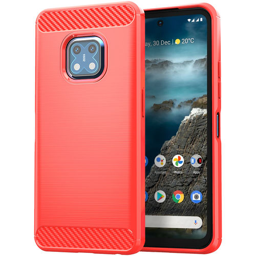 Flexi Slim Carbon Fibre Case for Nokia XR20 - Brushed Red
