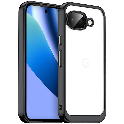 Hybrid Acrylic Tough Shockproof Case for Google Pixel 10a - Black (Frame)