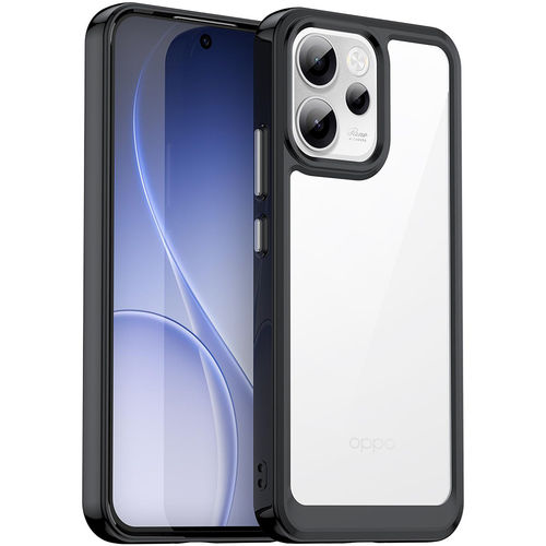 Hybrid Acrylic Tough Shockproof Case for Oppo Reno15 F - Black (Frame)